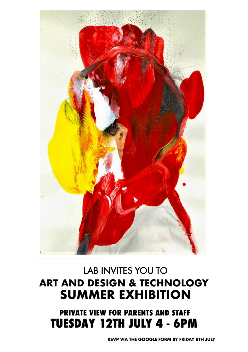 Art and Design & Technology Summer Exhibition flyer