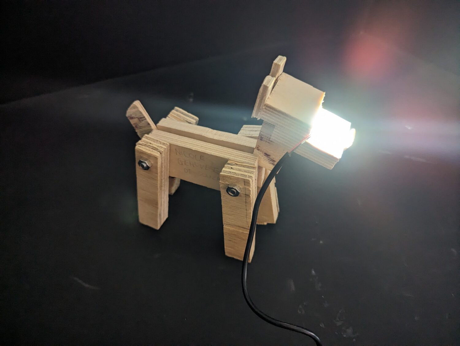 Dog Shaped Zoomorphic Lamp by Year 9 student