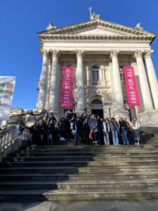 A group of students stood outside the Tate Britain
