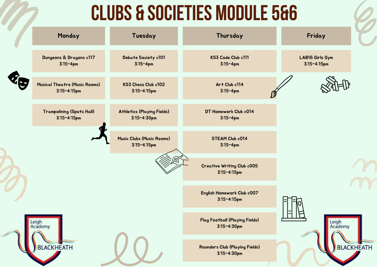 Clubs for Module 5 & 6